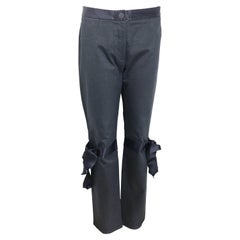 Chanel Black Jeans with Silk Tied Bows 