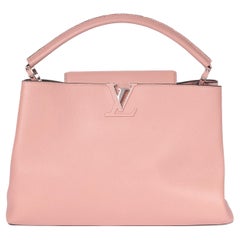 Louis Vuitton Pink Grained Calfskin Leather Capucines MM