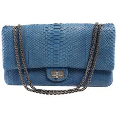 Chanel Blue Slate Python 2.55 Reissue Double Flap Bag