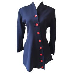 Vintage Yohji Yamamoto Navy Coat Dress  M.