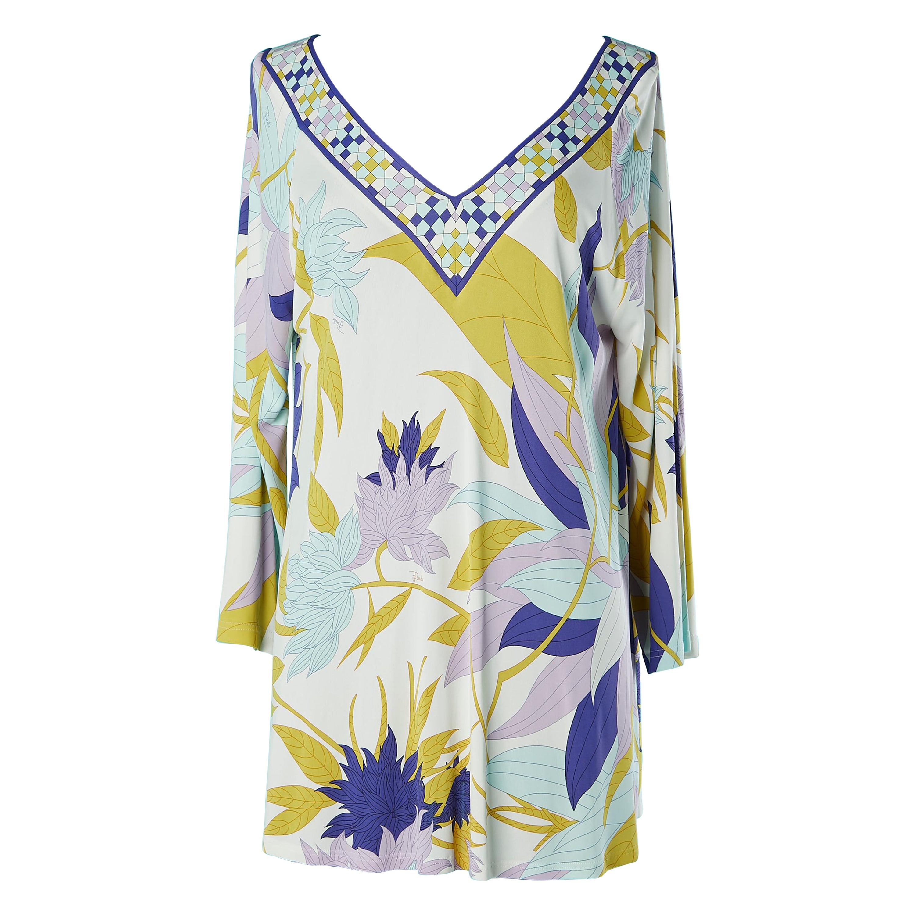 Printed tunic in rayon jersey Emilio Pucci  For Sale