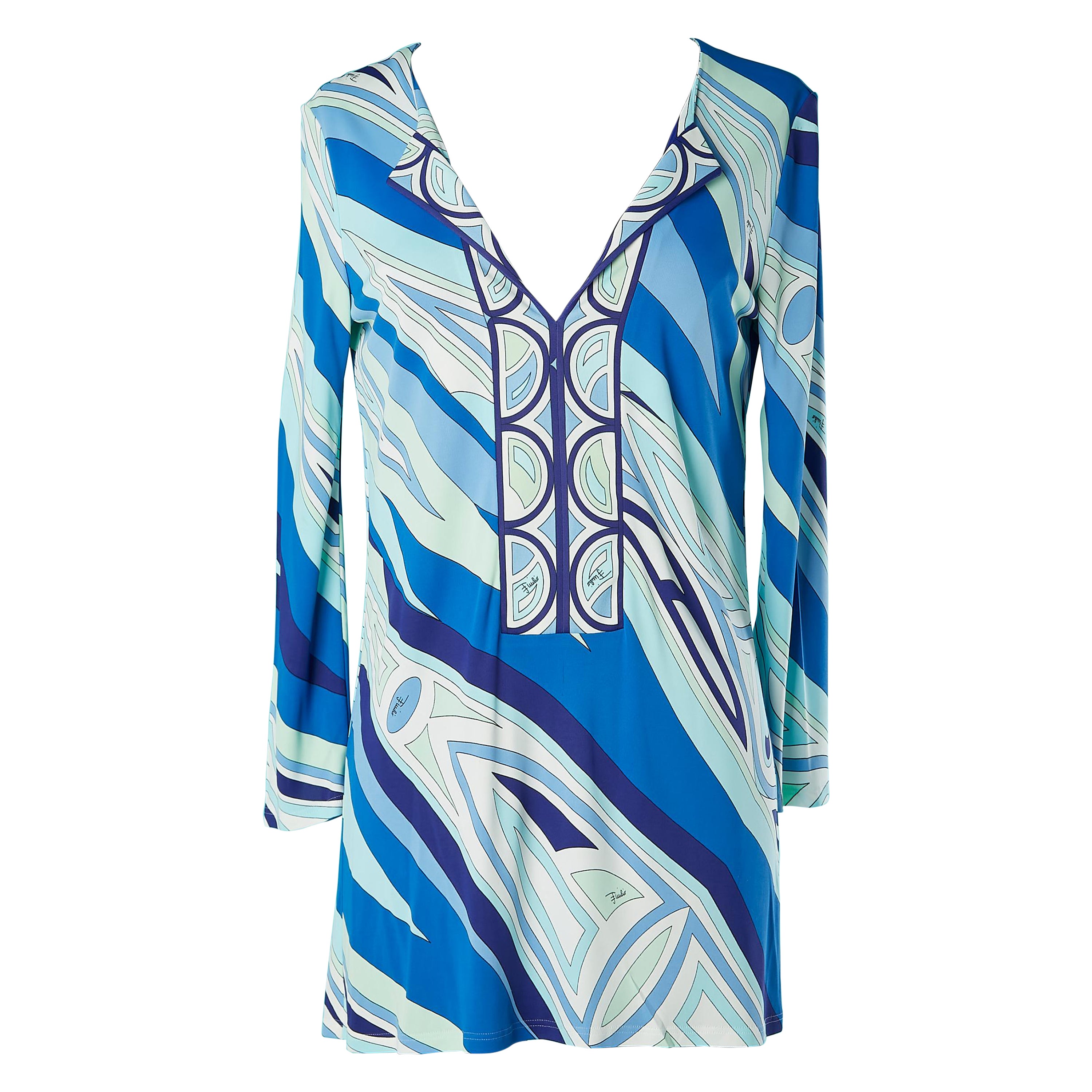 Printed rayon jersey tunic Emilio Pucci  For Sale