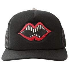 Chrome Hearts Black Gold Grill Canvas Hat
