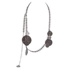 Chanel Gunmetal Coin Belt Necklace 1