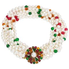 1970s Chanel Pearl & Gripoix Necklace 12