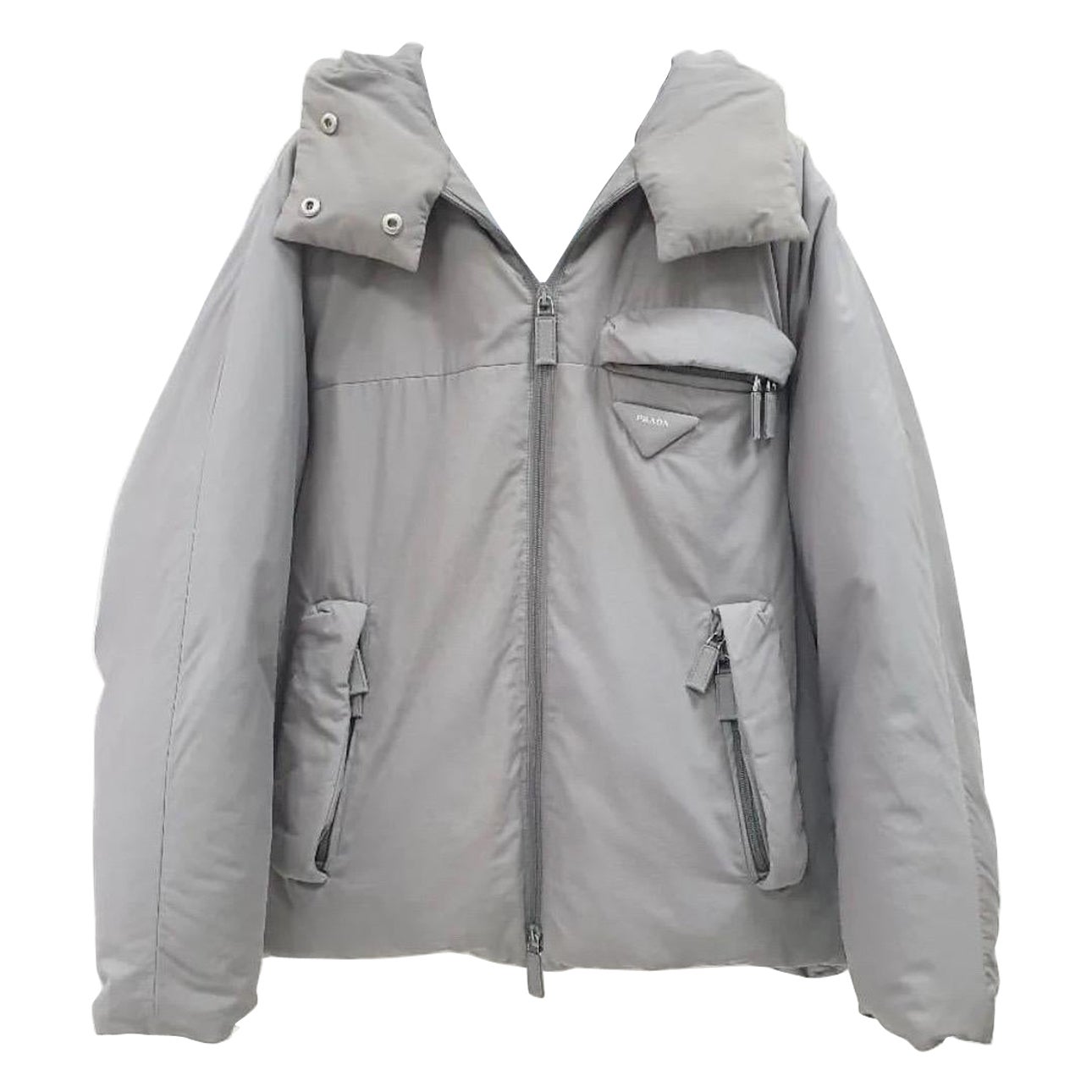 Prada Gray Oversized Vest Puffer Jacket