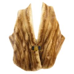 Vintage Golden Mink Designer Vest with Lucite Closure from Neiman-Marcus 