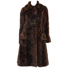 1980's Oscar de la Renta Multi Hued Brown Sable Fur Coat 4