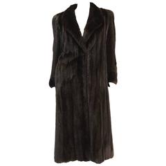 Vintage 1980s Sultry and Soft Italian Brown Mink Coat for Esther Wolf 
