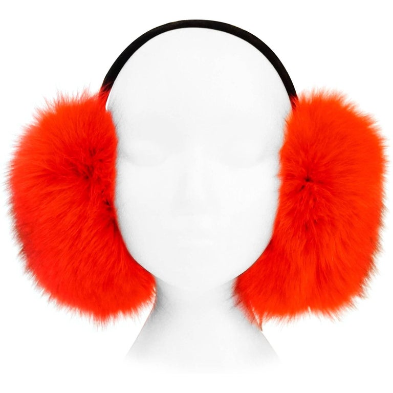 Red Fox and Velvet Earmuffs at 1stDibs | red earmuffs, red ear muffs ...