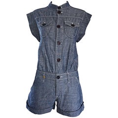 Missoni Denim Blue Jean One Piece Avant Garde Romper Onesie Playsuit Jumpsuit