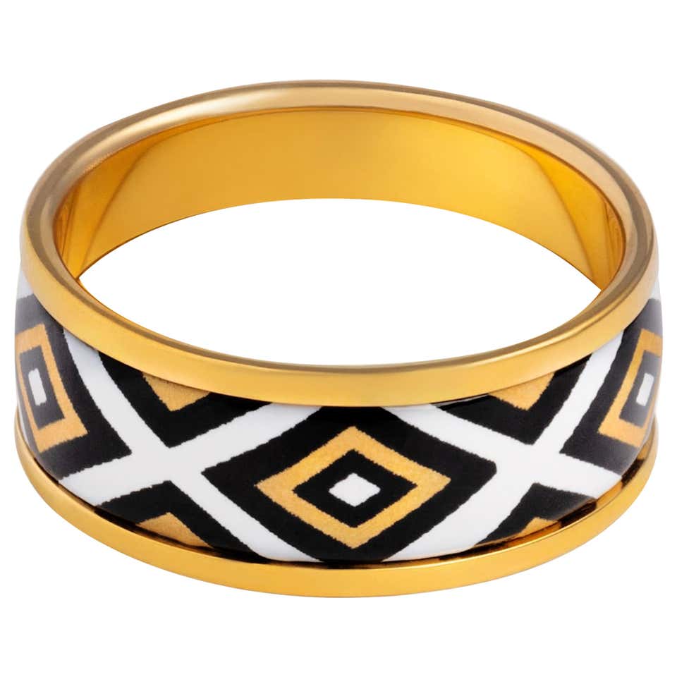 Customizable Hand-Painted Fire Enamel Detailed Gold-Plated Stainless ...