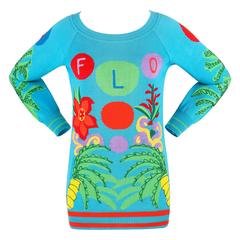 GIANNI VERSACE S/S 1993 Florida 100% Wool Op Art Embroidered Sweater Size 40 1