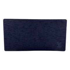 Louis Vuitton Vintage Black Epi Leather Long Card Wallet Ticket Holder