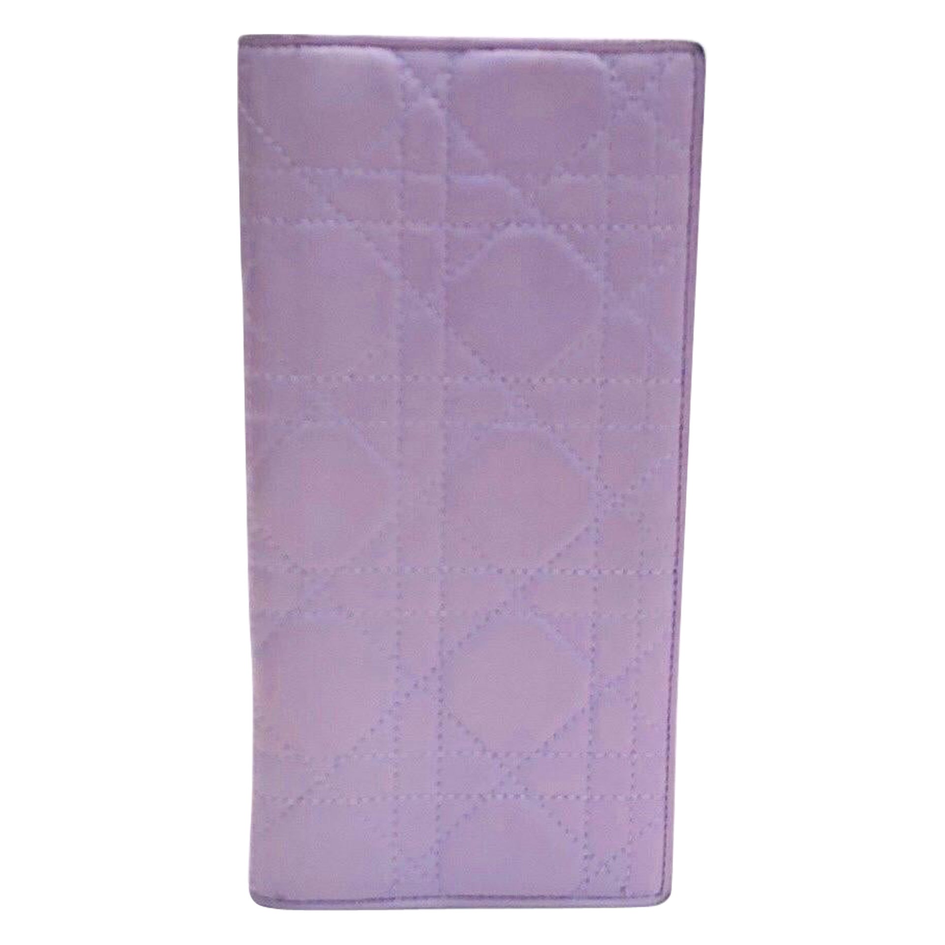 Christian Dior Purple Lambskin Leather Wallet For Sale