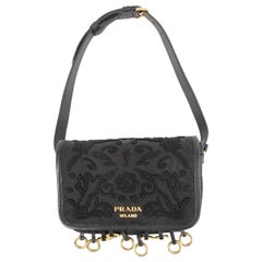 PRADA borsa a tracolla in nylon nero 2017 FLORAL CORSAIRE