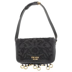 PRADA Schwarze Nylon-Gürteltasche 2017 FLORAL CORSAIRE