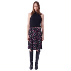 Retro Blumarine Cherry Print Silk Skirt