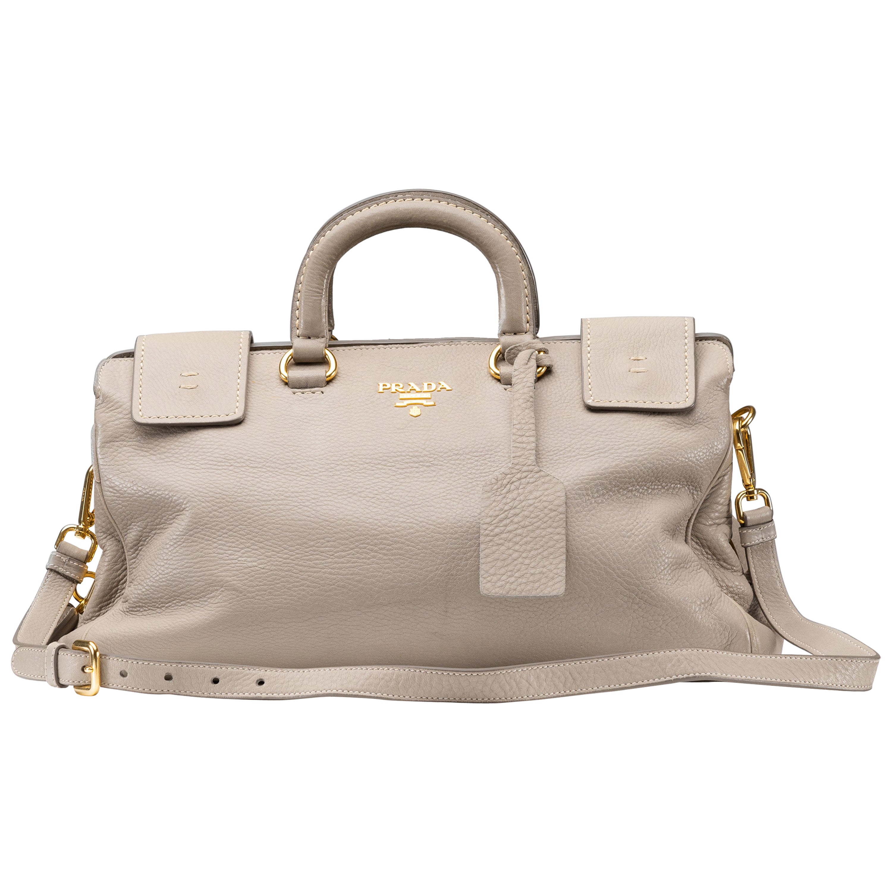 Prada Cervo Handbag Leather Shoulder Bag For Sale