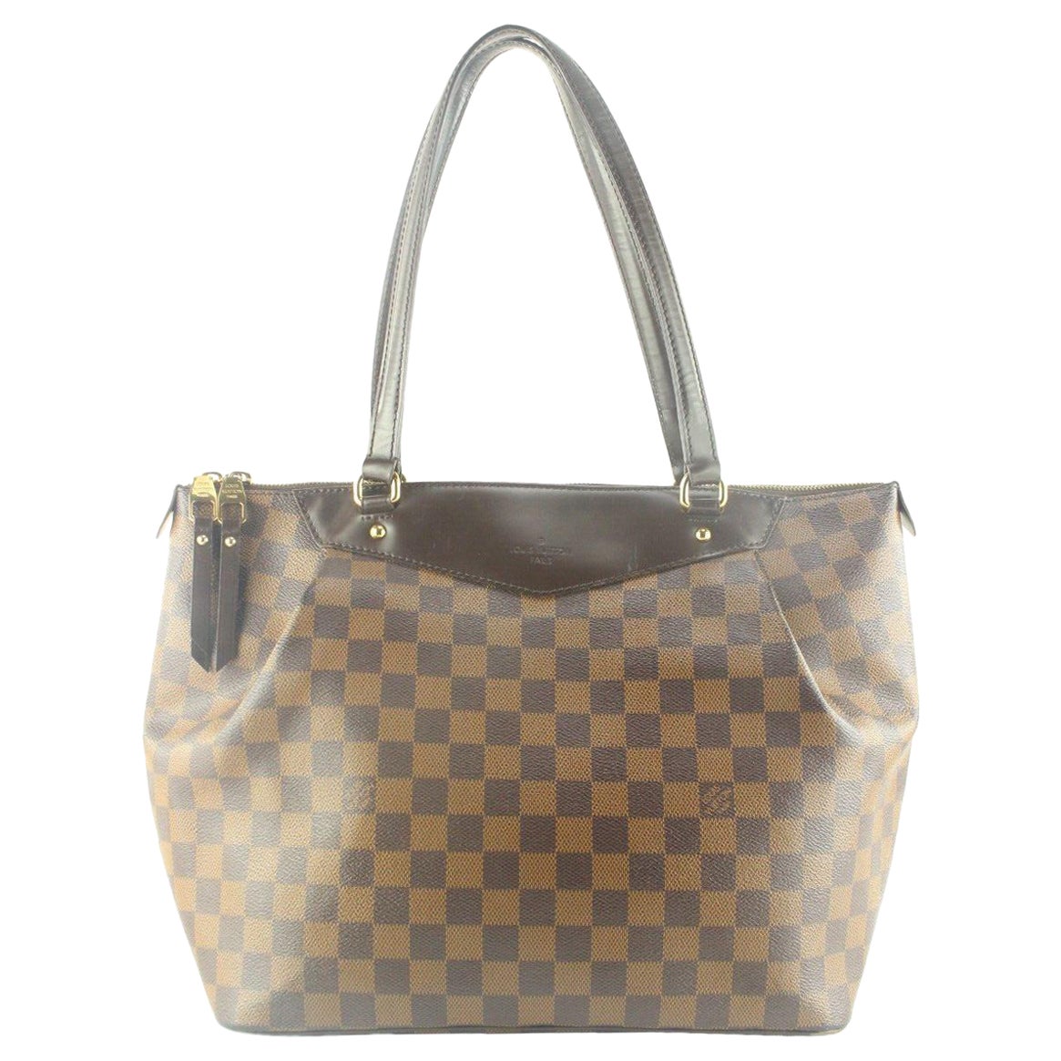 Louis Vuitton Damiier Ebene Westminster GM Zip Tote Shoulder Bag 3LV830K For Sale