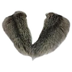 Silver fox fur draped shoulder wrap 1960s OS