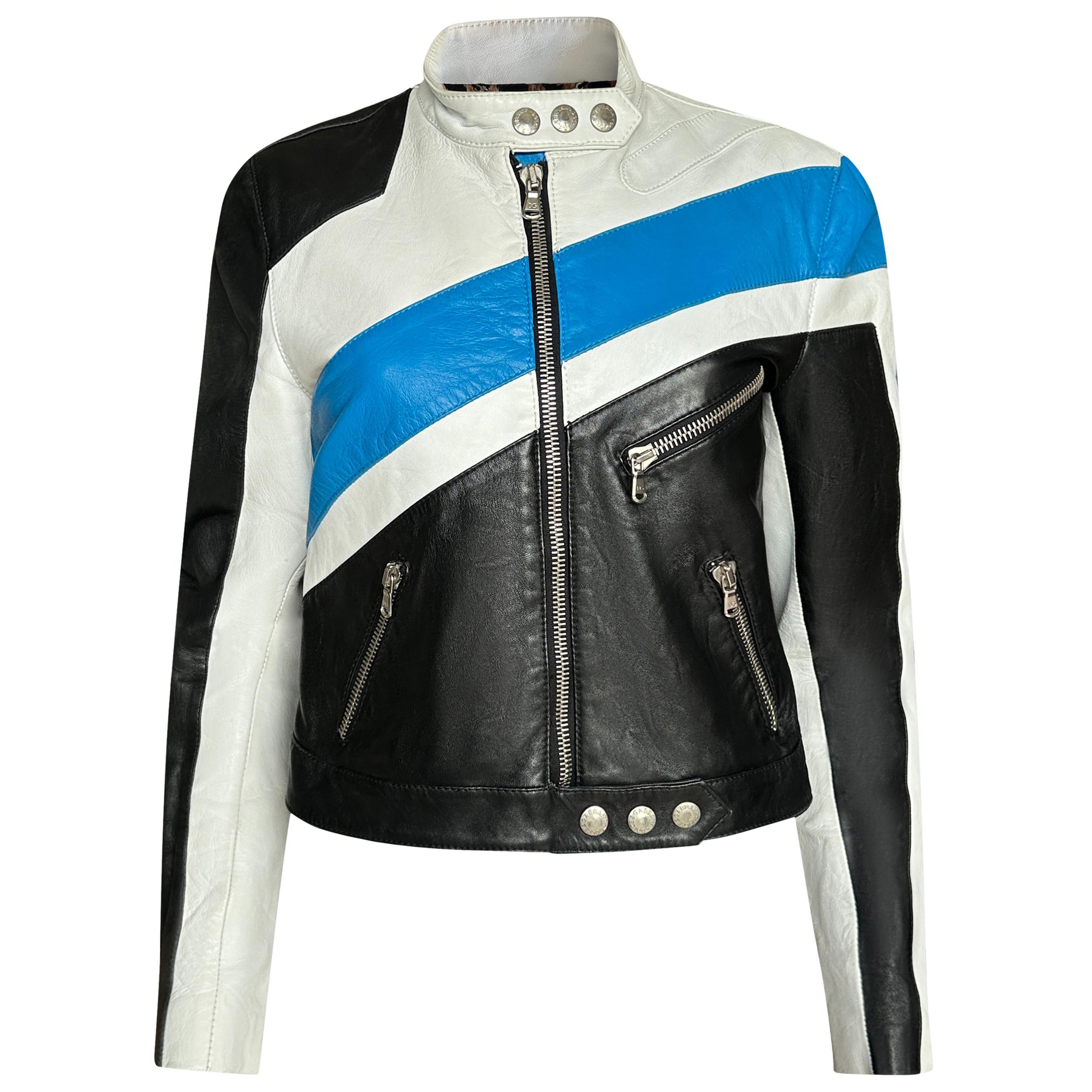 Vintage Dolce & Gabbana SS2001 Runway Biker Leather Jacket worn by Victoria Beck