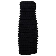 Iconic TOM FORD for Gucci Fall 2001 Black Silk Bustier Post-It Dress 6