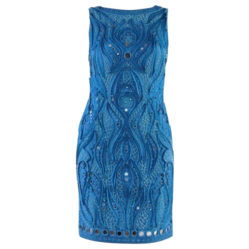 Emilio Pucci Blue Embroidered and Embellished Dress For Sale