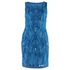 Emilio Pucci Blaues besticktes und verziertes Kleid