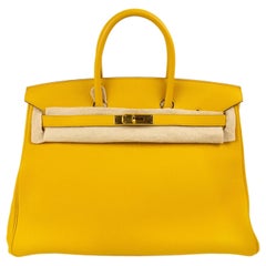 Hermes Birkin Bag 35 Curry Togo Leather with Gold Hardware