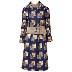 Ronald Amy Textured Wool Tweed Dress Ensemble 12