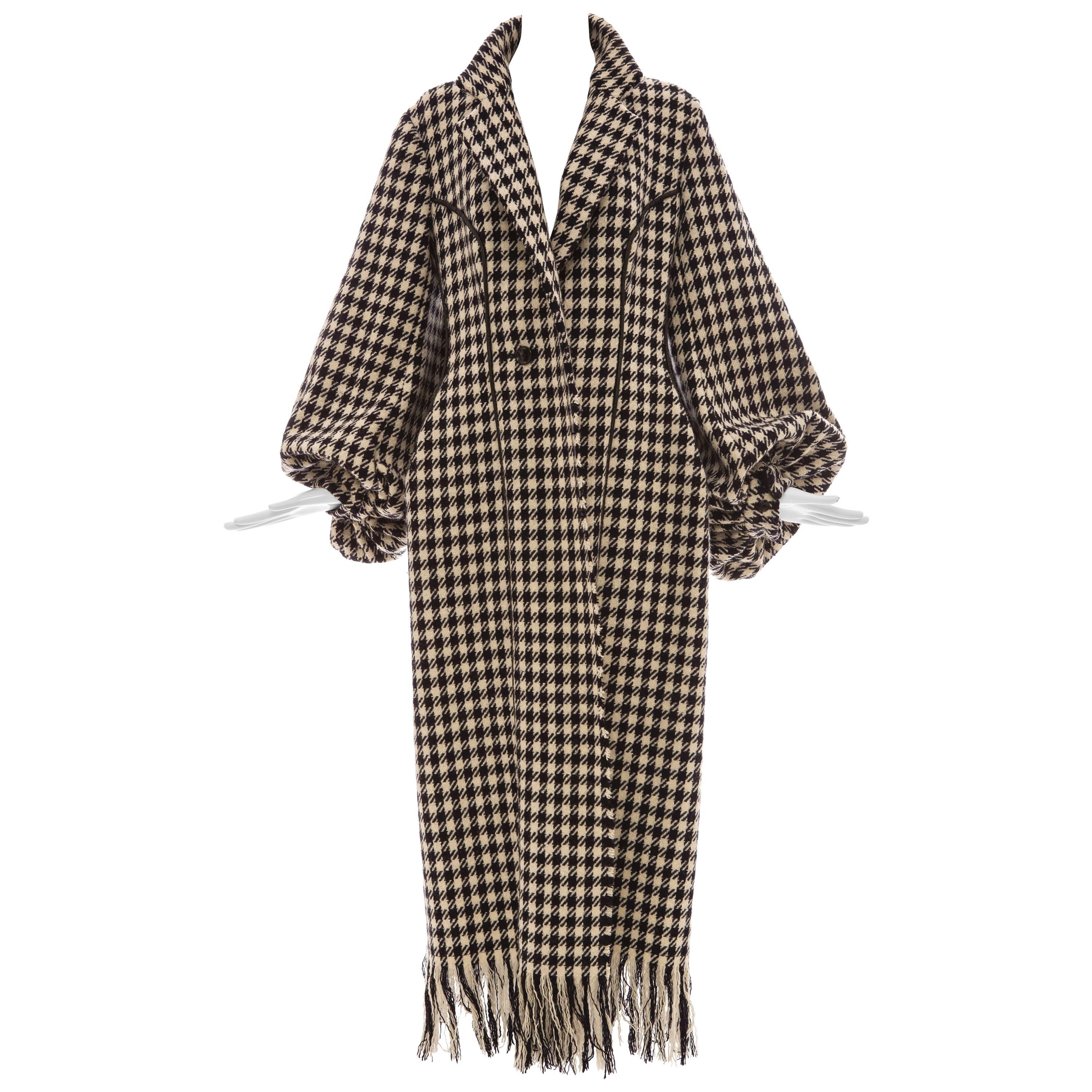 Yohji Yamamoto Black And White Wool Houndstooth Coat, Autumn - Winter 2003