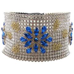 NEW Dolce & Gabbana 3-inch Wide Chocker Rhinestone Necklace 5