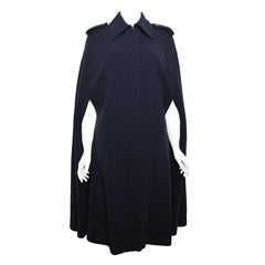 Gucci by Tom Ford Navy Wool Long Cape Coat