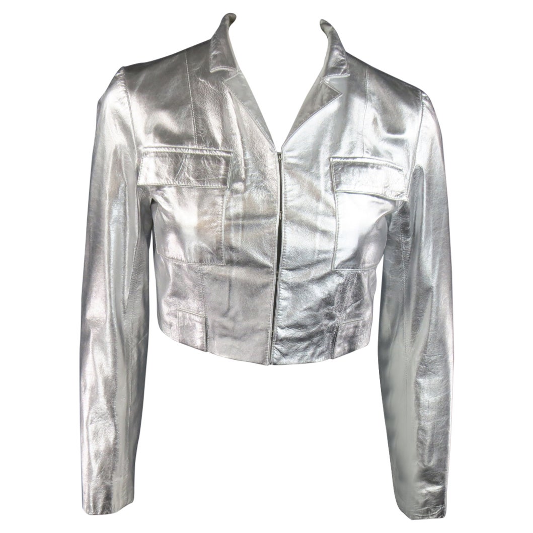 silver leather motorcycle jacket 