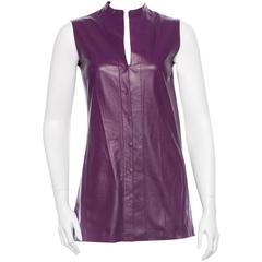 NEW Akris V-Neck Purple Leather Tunic 8