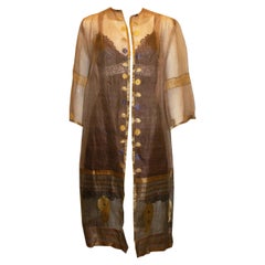 Vintage Indian Silk Organza Duster Coat 