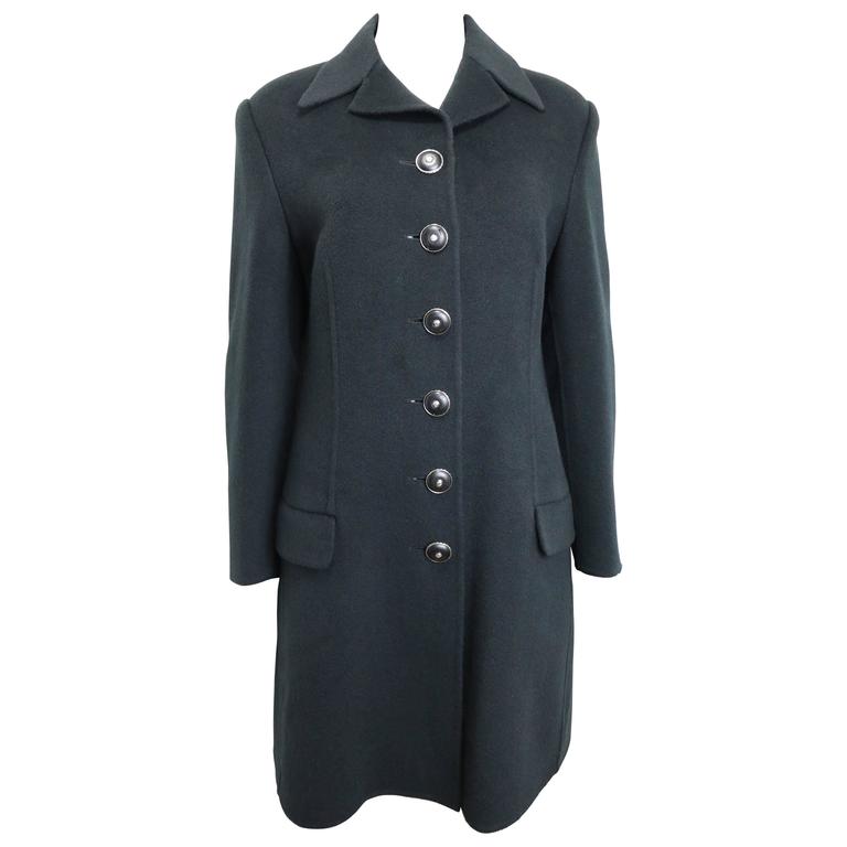 Gianni Versace Couture Black Wool Long Coat For Sale at 1stdibs