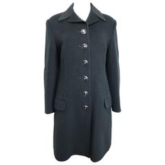 Gianni Versace Couture Black Wool Long Coat 12