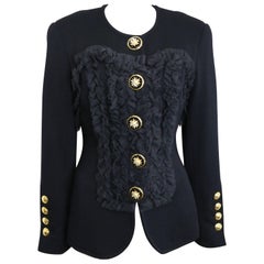 Gemma Kahng Black Wool Shawl Jacket