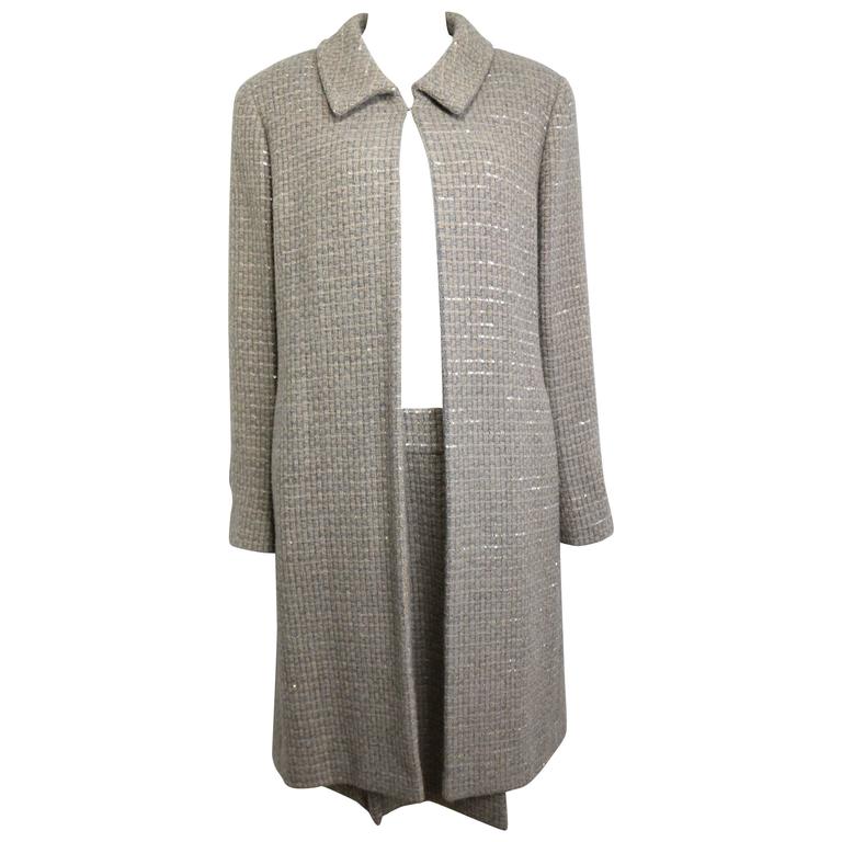 Collector Chanel Vintage Gingham and Tulle Jacket and Skirt Suit at 1stdibs