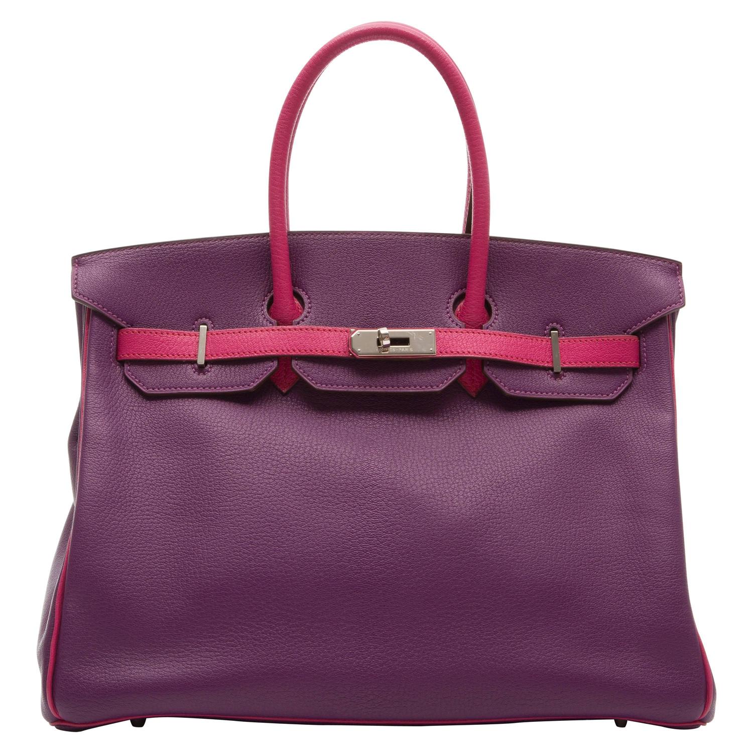 Hermes Violet and Pink Birkin Bag For Sale at 1stdibs