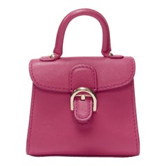 DELVAUX Mini Brilliant rose indien pink calfskin micro bag charm