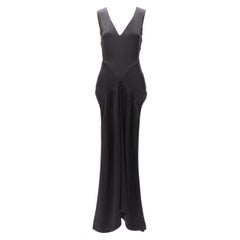 Robe tunique fendue sur la taille et fendue sur les hanches Phoebe Philo noire 100 % soie FR34 XS