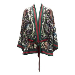 GUCCI Alessandro Michele - Robe kimono « Birds of Prey » 100 % soie IT60