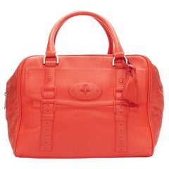 MULBERRY Shadow Maisie Clipper red embossed leather scaled travel satchel bag