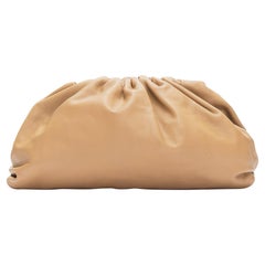 BOTTEGA VENETA The Pouch tan leather dumpling clutch bag