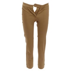 STELLA MCCARTNEY tan brown cotton blend stretchy cropped pants IT38 XS