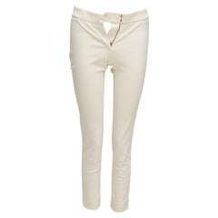 STELLA MCCARTNEY cream cotton blend stretchy cropped skinny pants IT38 XS