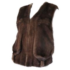 sleeveless brown mink fur vest 4
